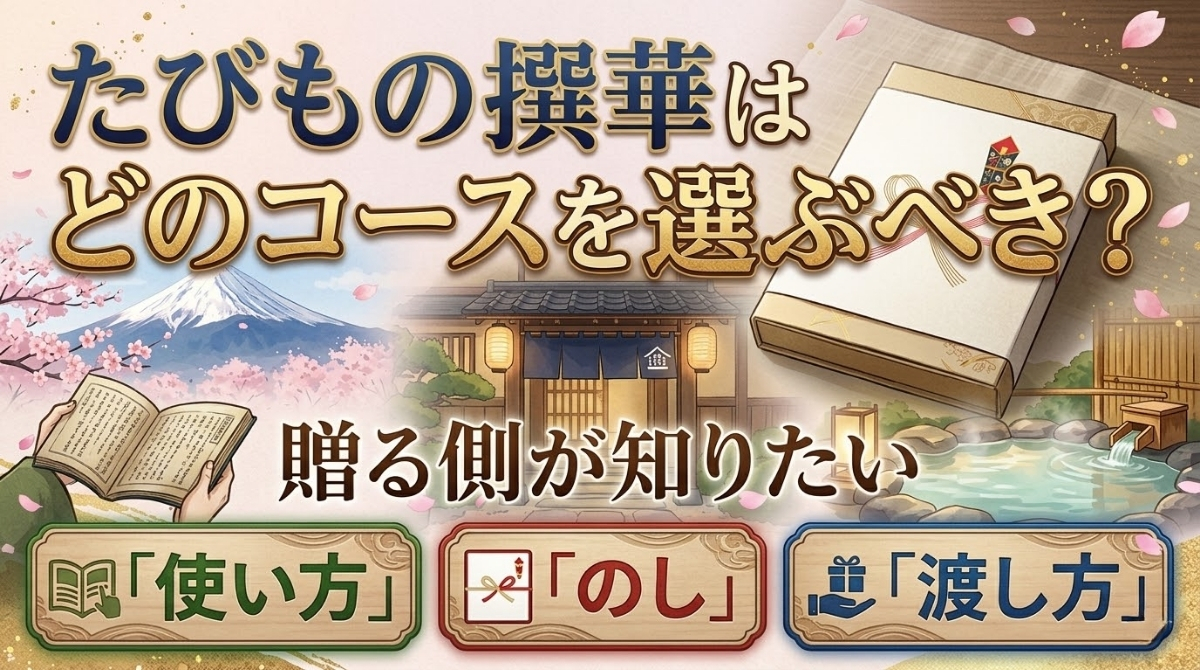 たびもの撰華はどのコースを選ぶべき？贈る側が知りたい使い方・のし・渡し方について