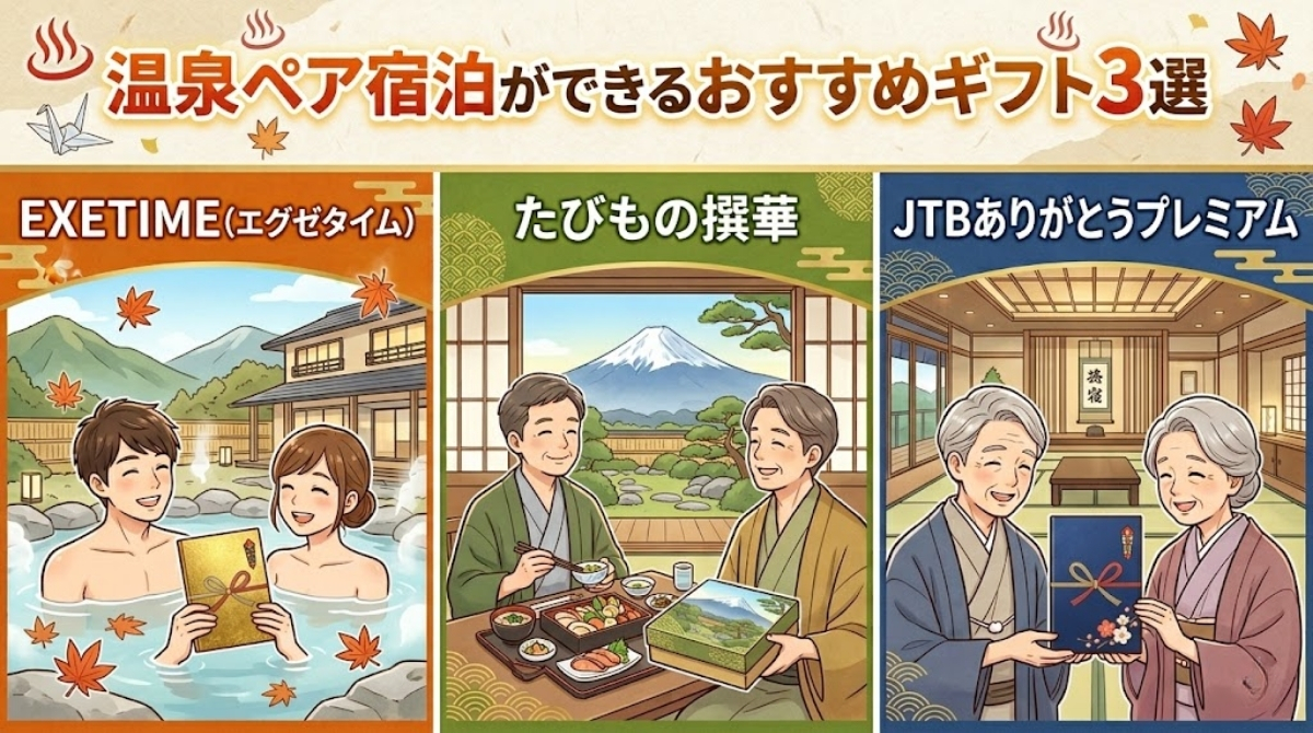 温泉ペア宿泊ができるおすすめギフト3選