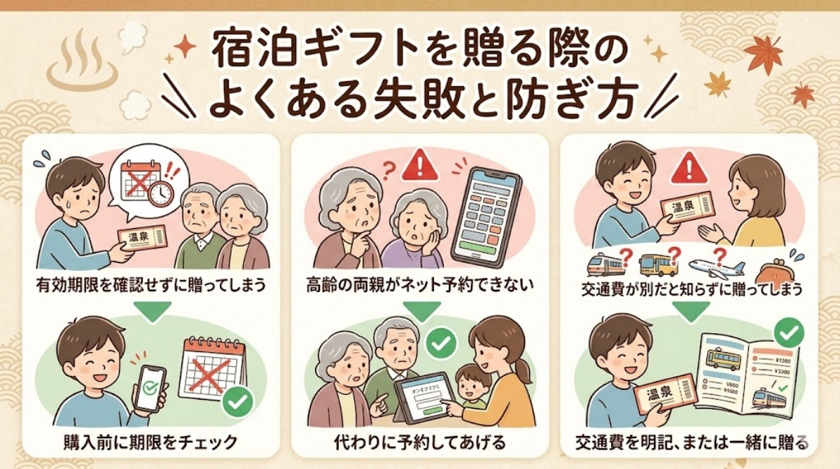 温泉のペア宿泊ギフトを贈る際のよくある失敗と防ぎ方