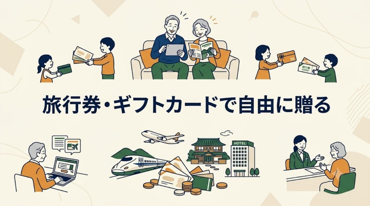 ②旅行券・ギフトカードで贈った金額内で旅行をしてもらう
