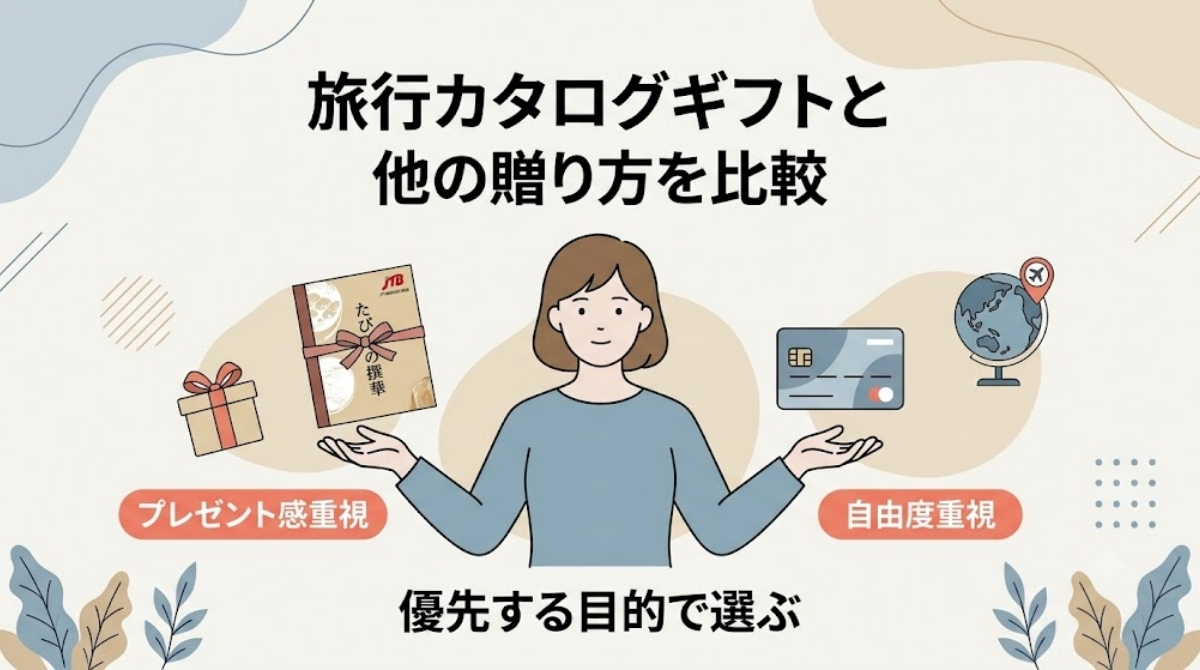 旅行カタログギフトと他の贈り方を比較